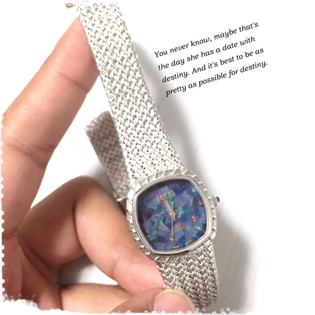 LUCIOオパール文字盤シルバー腕時計の通販 by vintageショップ｜ラクマ