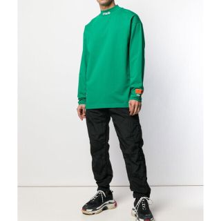 オフホワイト(OFF-WHITE)の【取置き】HERON PRESTON  ヘロンプレストンモックネックT グリーン(Tシャツ/カットソー(七分/長袖))