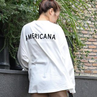 アメリカーナ(AMERICANA)のAmericana  ハイネックサイドジップスウェット(カットソー(長袖/七分))