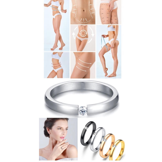 ダイエット リング 指輪 ピンキー お洒落しながら痩せる素敵なデザイン シルバー コスメ/美容のダイエット(エクササイズ用品)の商品写真