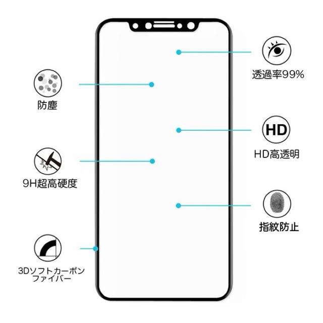 iPhone XR用⭐️硬度9H⭐️3D全面液晶保護強化ガラスフィルム スマホ/家電/カメラのスマホアクセサリー(保護フィルム)の商品写真