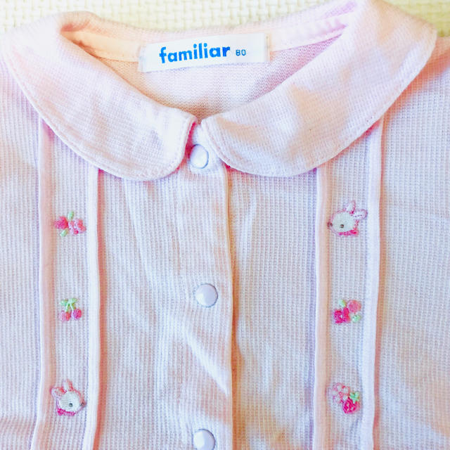 familiar(ファミリア)の【美品】★ familiar★ファミリア★半袖ロンパース★80 キッズ/ベビー/マタニティのベビー服(~85cm)(ロンパース)の商品写真