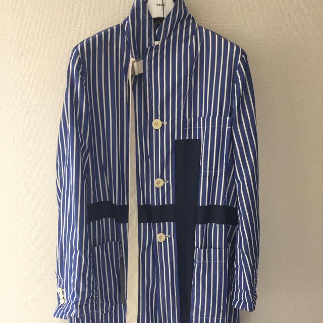 sacai(サカイ)の【定価77760円】sacai 18ss ストライプシャツコート サカイ メンズのジャケット/アウター(チェスターコート)の商品写真