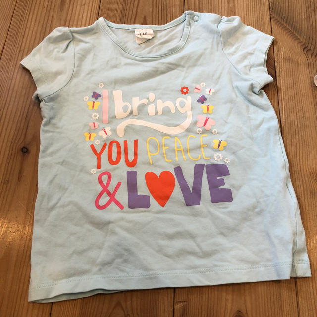 H&M(エイチアンドエム)の80 H&M LOVE Tシャツ 2枚セット キッズ/ベビー/マタニティのベビー服(~85cm)(Ｔシャツ)の商品写真