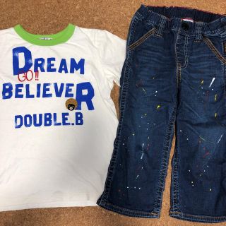 ダブルビー(DOUBLE.B)のミキハウス ダブルB ペイント柄七分丈パンツ＆半袖Tシャツ(パンツ/スパッツ)