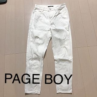 ページボーイ(PAGEBOY)のダメージホワイトデニムS(デニム/ジーンズ)