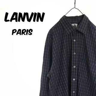 ランバン(LANVIN)のLANVIN ランバン チェックシャツ ワンポイント 刺繍 モード系(シャツ)