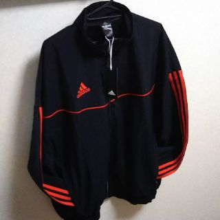 アディダス(adidas)の★新品未使用★ アディダス ウィンドジャケット  ストライプ／ブラック／Ｌ(ナイロンジャケット)