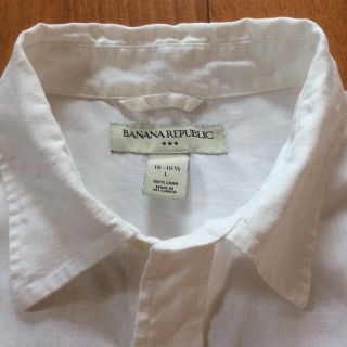 バナナリパブリック(Banana Republic)のMA様専用 バナリパ メンズ 麻 リネン 半袖シャツ 白 XL 美品  (シャツ)