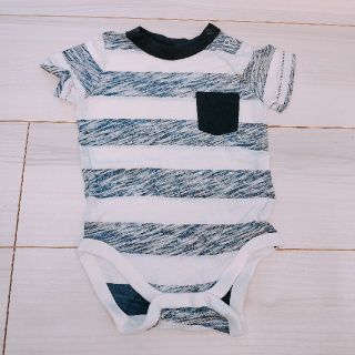 ベビーギャップ(babyGAP)のbabygap ボーダーロンパース 0-6m 60cm(ロンパース)