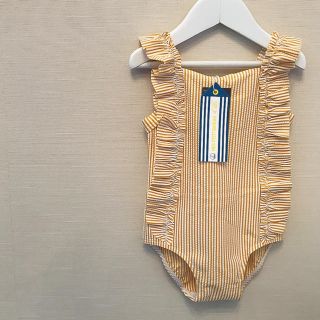 プチバトー(PETIT BATEAU)のプチバトー 19SS シアサッカー ワンピース水着 イエロー 24m(水着)