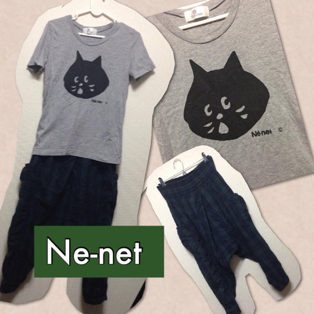 Ne-net(ネネット)のne-netにゃーシャツ＊サルエルセット レディースのトップス(Tシャツ(半袖/袖なし))の商品写真