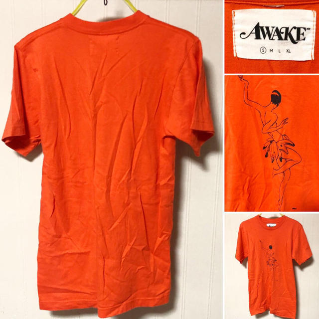 AWAKE(アウェイク)の希少❗️AWAKE NY アウェイク Tシャツ supreme オレンジ S メンズのトップス(Tシャツ/カットソー(半袖/袖なし))の商品写真