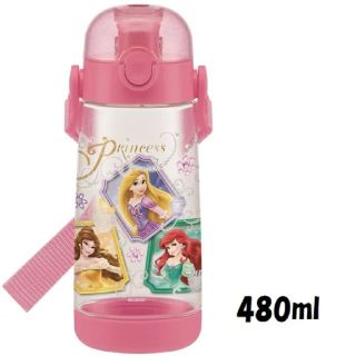 ディズニー(Disney)のプリンセス 新品 プッシュ式 直のみスポーツボトル 480ml(水筒)