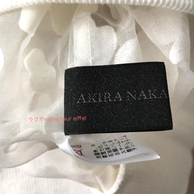 新品未使用 アキラナカ akira naka ドット柄 シースルーブラウス 白 2