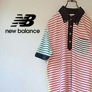 ニューバランス(New Balance)のnew balanceマルチカラーボーダービッグサイズポロシャツ(ポロシャツ)