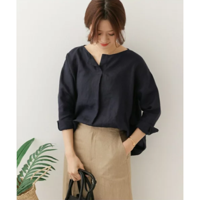 URBAN RESEARCH DOORS - DOORS ハードマンズリネンバックタックプルオーバー NAVY 《新品》