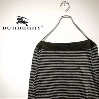 バーバリー(BURBERRY)の【レア】BURBERRY バーバリー ボーダーシャツ カットソー カーキー 2(Tシャツ(長袖/七分))