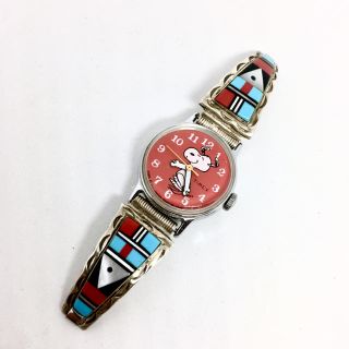 タイメックス(TIMEX)のズニ族 ◊ スヌーピー ◊手巻き時計◊インディアンジュエリー◊インレイ ウォッチ(腕時計)