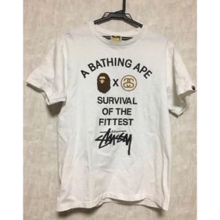 アベイシングエイプ(A BATHING APE)のSTUSSY×A BATHING APE Tシャツ M(Tシャツ/カットソー(半袖/袖なし))