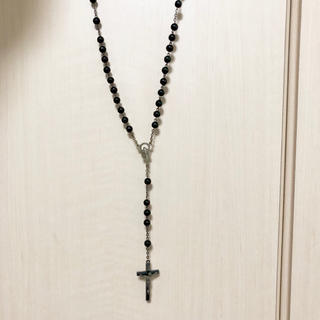 ドルチェ&ガッバーナ D&G ロザリオ 十字架 クロス ネックレス ブラック 黒