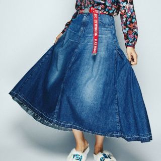 ヒステリックグラマー(HYSTERIC GLAMOUR)のHYSTERIC GLAMOUR ヒステリックグラマー デニムフレアスカート M(ロングスカート)