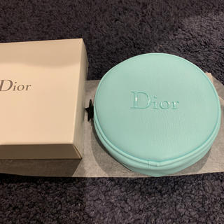 ディオール(Dior)のDior ミントブルー × ブラックスターラウンド コスメポーチ 星形チャーム (ポーチ)