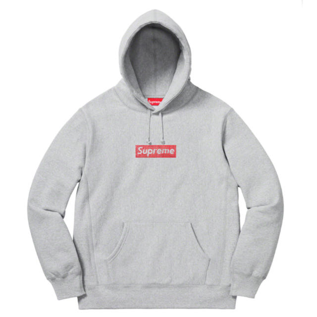 Supreme(シュプリーム)のSupreme スワロフスキー Box Logo パーカー グレー L メンズのトップス(パーカー)の商品写真