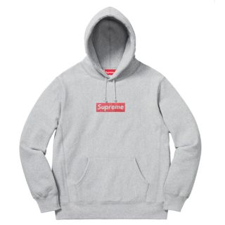 シュプリーム(Supreme)のSupreme スワロフスキー Box Logo パーカー グレー L(パーカー)