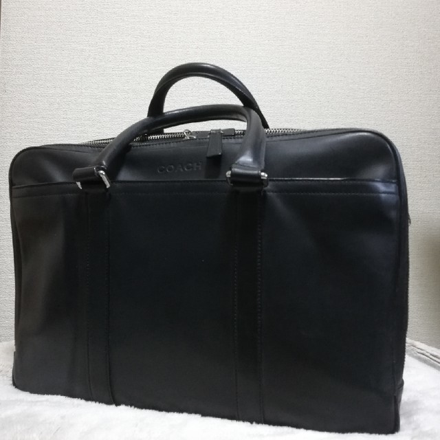 本日限定追加割引　COACH　コーチ　ダブルファスナー　レザー　ビジネスバッグ