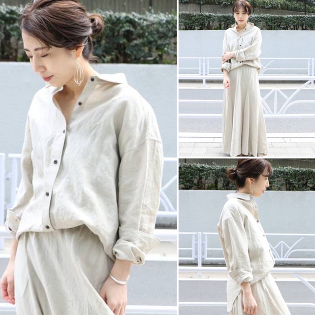 Plage(プラージュ)のPlage リネンシャツ  Linen ナチュラル  ベージュ レディースのトップス(シャツ/ブラウス(長袖/七分))の商品写真