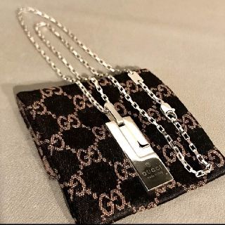 グッチ(Gucci)のGUCCI  美品  プレート  ロゴ  ネックレス  本物  正規  人気(ネックレス)