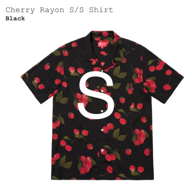 supreme  cherry rayon shirt Black small