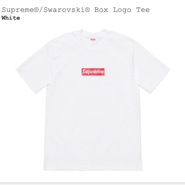 Supreme Swarovski Box Logo Tee Mサイズ 白