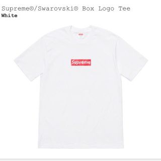 シュプリーム(Supreme)のSupreme Swarovski Box Logo Tee Mサイズ 白(Tシャツ/カットソー(半袖/袖なし))