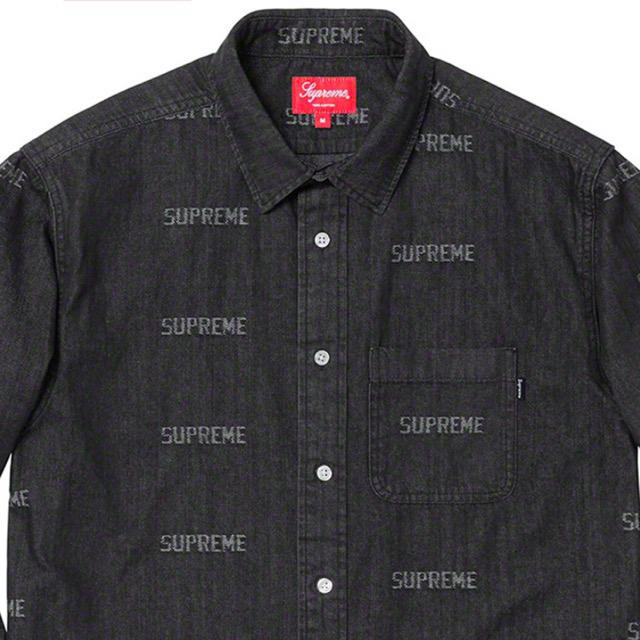 SUPREME☆ Logo Denim Shirt 黒 Mサイズ SUPREME☆ Logo Denim Shirt 黒 Mサイズ
