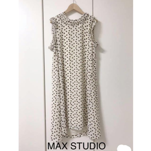 新品 MAX STUDIO マックススタジオ ドット柄ワンピース Mレディース