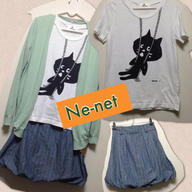 Ne-net(ネネット)のにゃー＊ユニクロカーデとスカートセット レディースのトップス(Tシャツ(半袖/袖なし))の商品写真