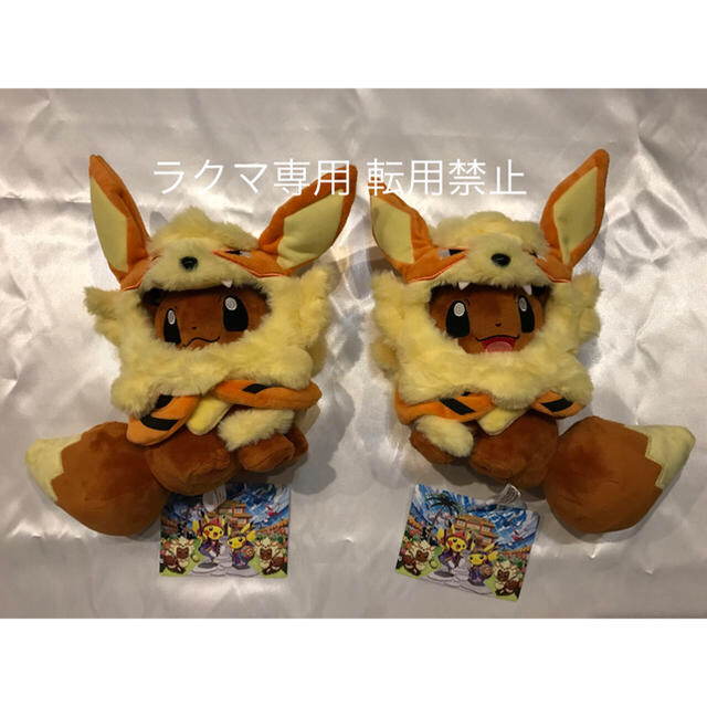 沖縄限定★ポケモン イーブイ ぬいぐるみ ウインディ ポンチョ スマイル ペア