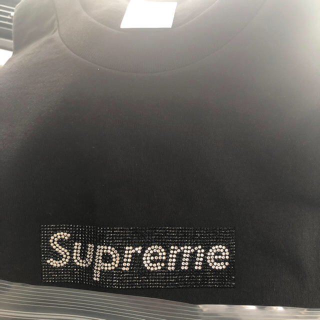 supreme×swarovski box logo tee