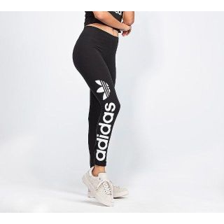 アディダス(adidas)のadidas originals アディダス Lサイズ ロゴ レギンス ブラック(レギンス/スパッツ)