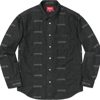 シュプリーム(Supreme)のSupreme 19ss Logo Denim Shirt M Black(Gジャン/デニムジャケット)