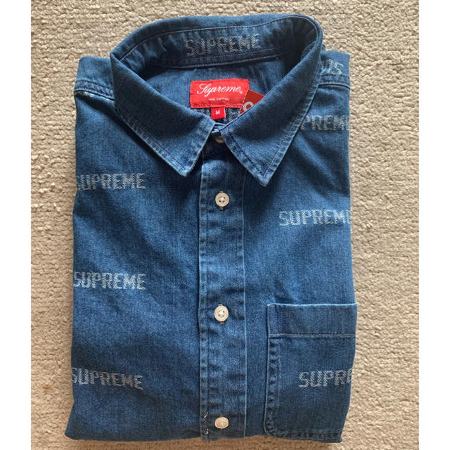 Supreme(シュプリーム)のYMハイツ様専用 supreme Logo Denim Shirt メンズのジャケット/アウター(Gジャン/デニムジャケット)の商品写真