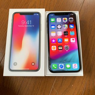 アップル(Apple)のiPhoneX 256GB Space Gray docmo 本体(スマートフォン本体)