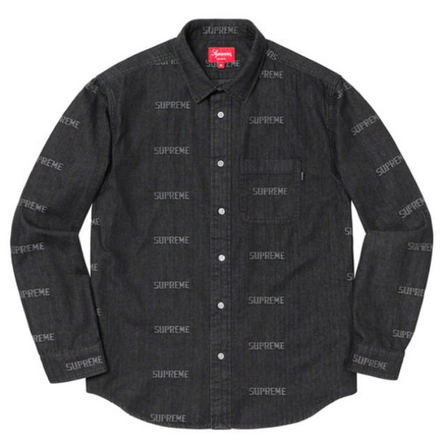 Supreme Logo Denim Shirt Black S