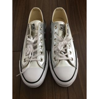 コンバース(CONVERSE)のコンバース  プラットフォーム シルバー 24センチ(スニーカー)