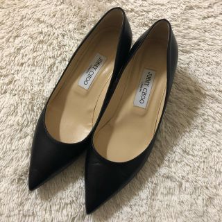 ジミーチュウ(JIMMY CHOO)のJimmy Choo 黒 パンプス 23.5 37 ウェッジ ポインテッド(ハイヒール/パンプス)