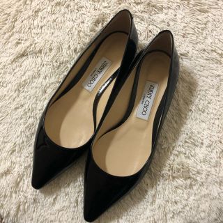 ジミーチュウ(JIMMY CHOO)のJimmy Choo エナメル フラットシューズ ポインテッド 37.5(バレエシューズ)