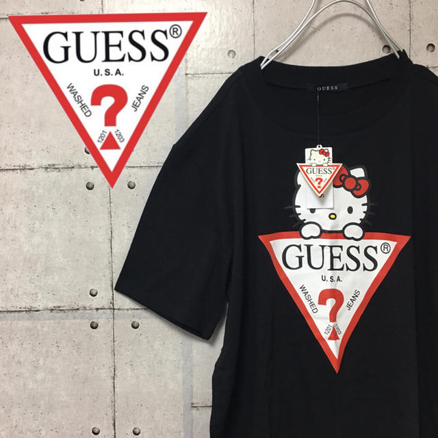 GUESS(ゲス)の【激レアコラボ】【大人気ブランド】GUESS×HELLO KITTY Tシャツ レディースのトップス(Tシャツ(半袖/袖なし))の商品写真