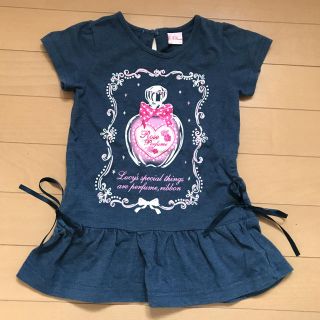 マザウェイズ(motherways)のmotherways半袖サイドリボン付きチュニック104cm(Tシャツ/カットソー)